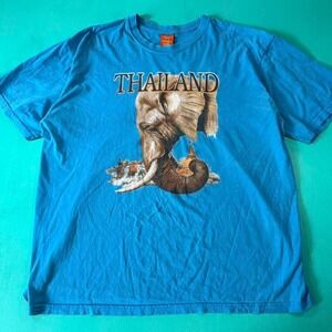 Vintage 90s Thailand elephant tee 1990s Thailand nature elephant graphic t shirt